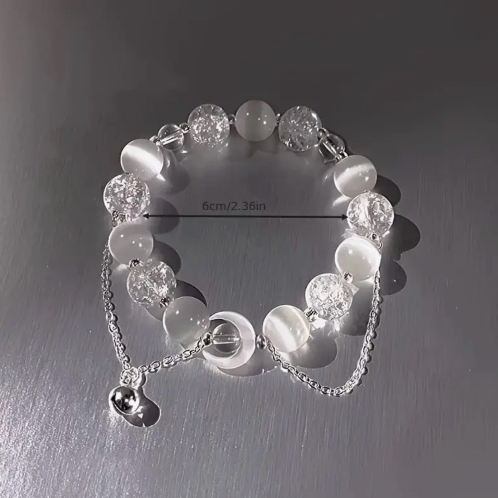 NEW Elegant 925 Sterling Silver and artificial Crystal Beaded Bracelet